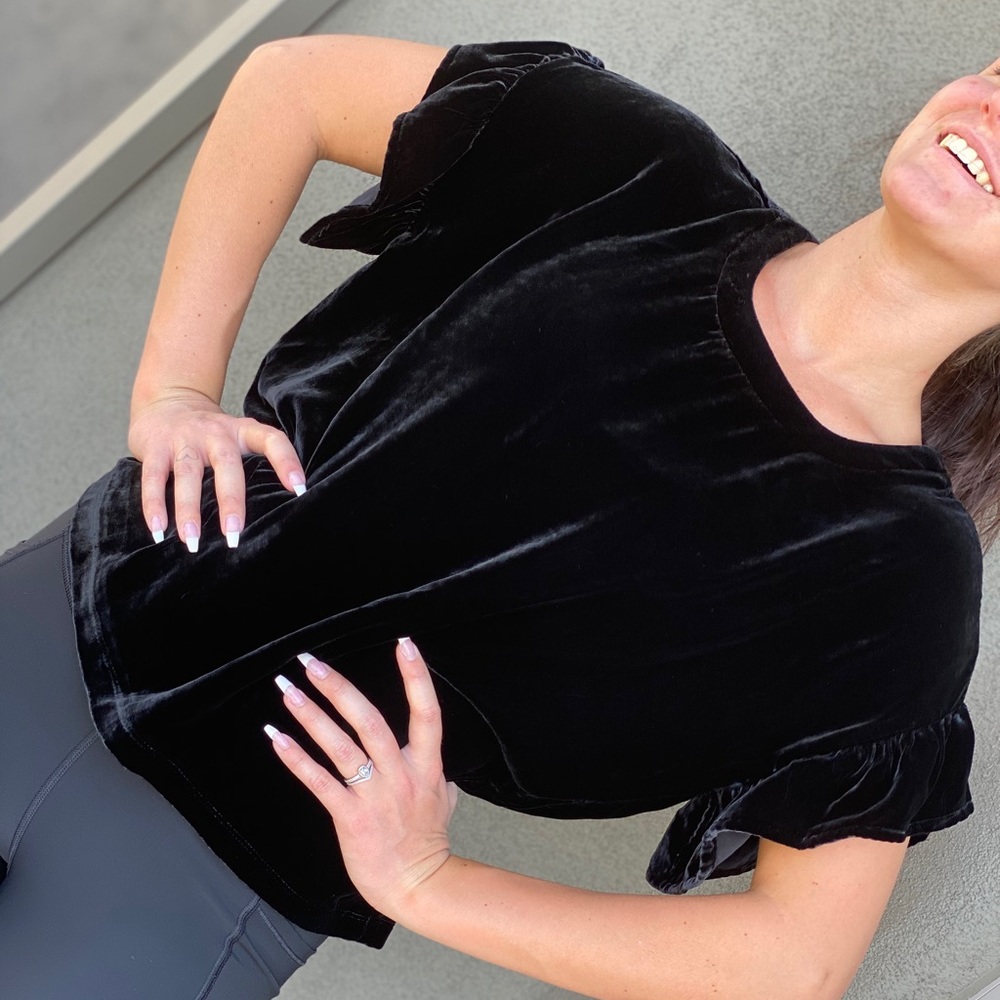 Current Elliott velvet ruffle top